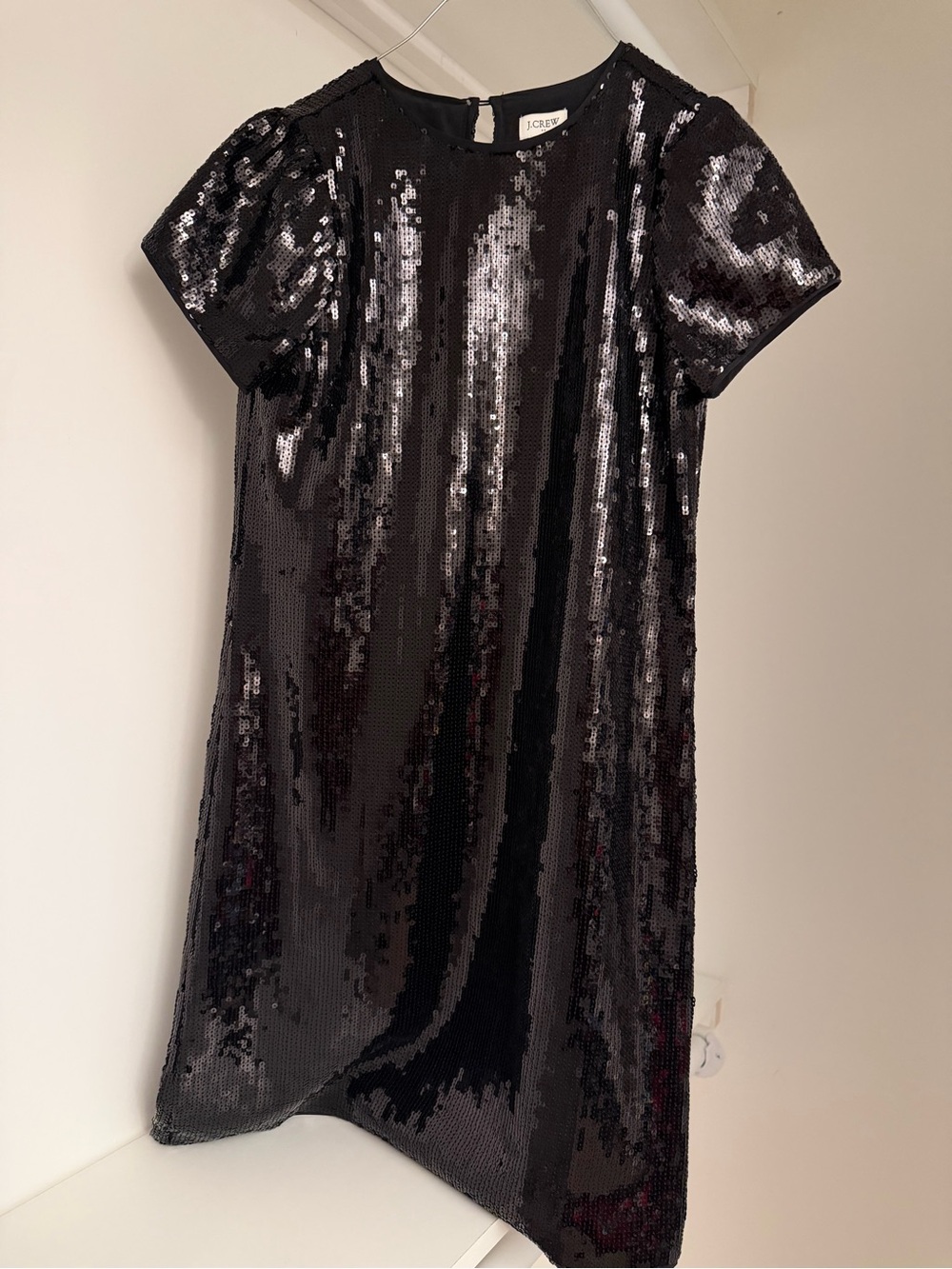 J. Crew Black Sequin Short Sleeve Shift